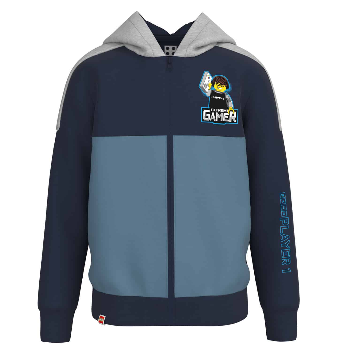 LEGO Iconic duks sa kapuljačom i rasjferšlusom, prašnjavo plava