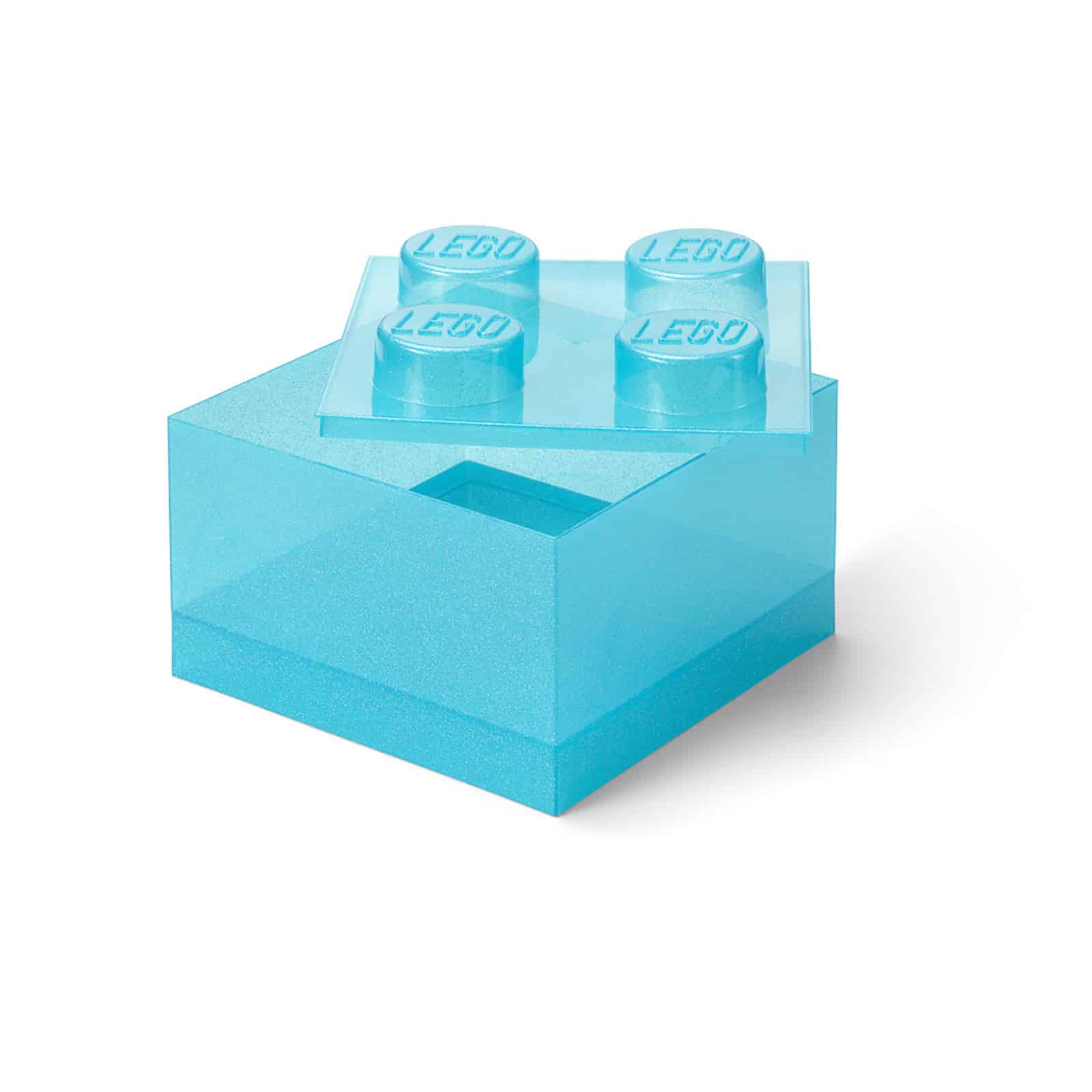 LEGO kutija za odlaganje sa poklopcem (4): Svetlucavo svetlo plava