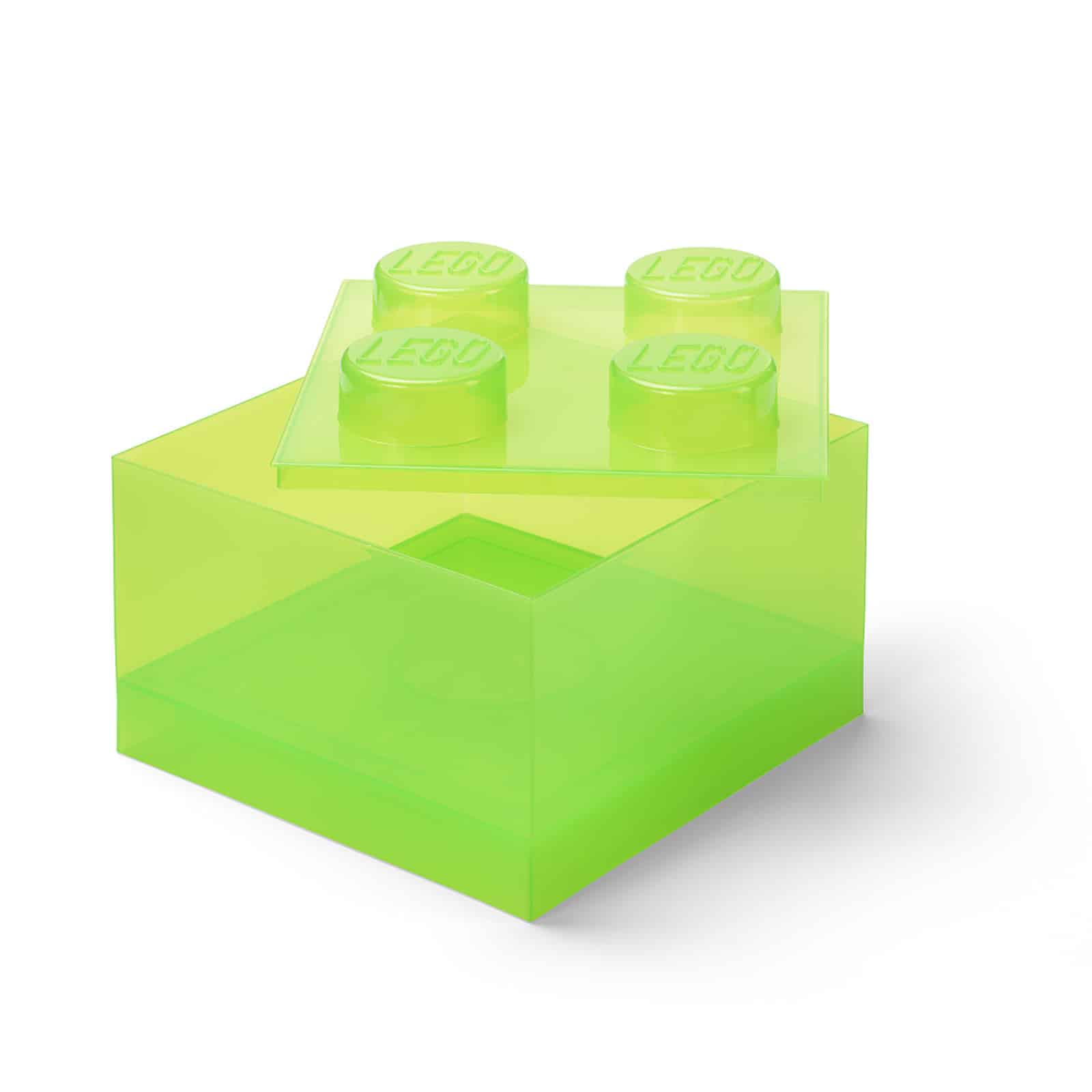 LEGO kutija za odlaganje sa poklopcem (4): Svetlucavo svetlo zelena